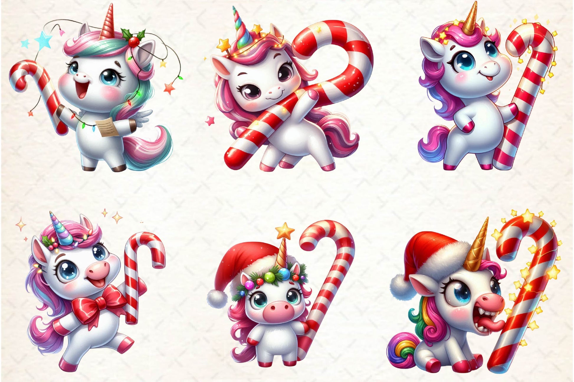 Funny Christmas Candy Unicorn Clipart Bundle - CraftNest - Digital Crafting and Art