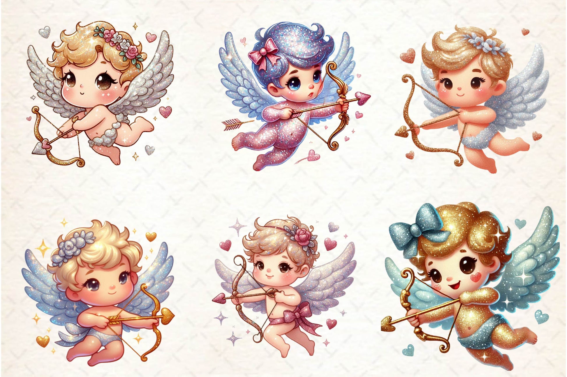 Glitter Valentine Cupid Clipart Bundle - CraftNest - Digital Crafting and Art