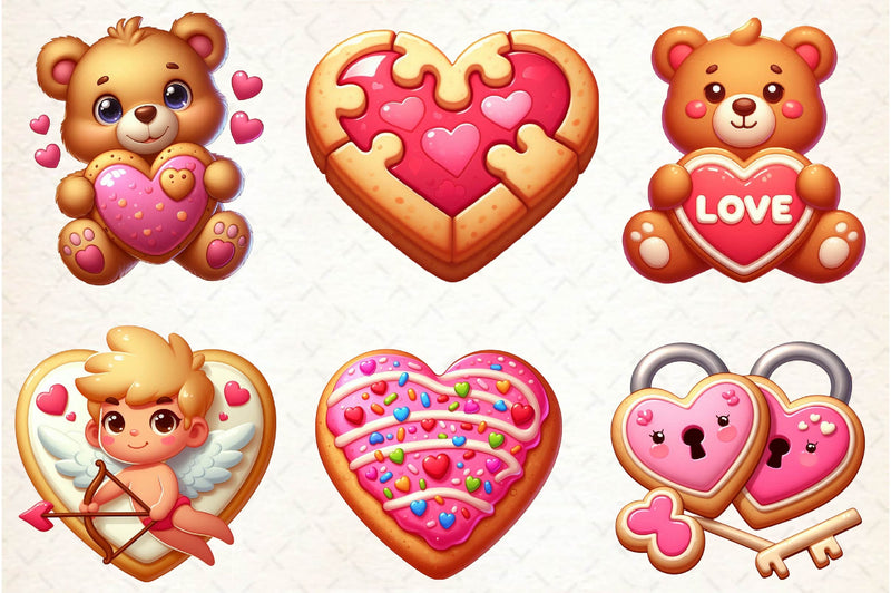 Valentine Cookies Clipart Bundle - CraftNest - Digital Crafting and Art