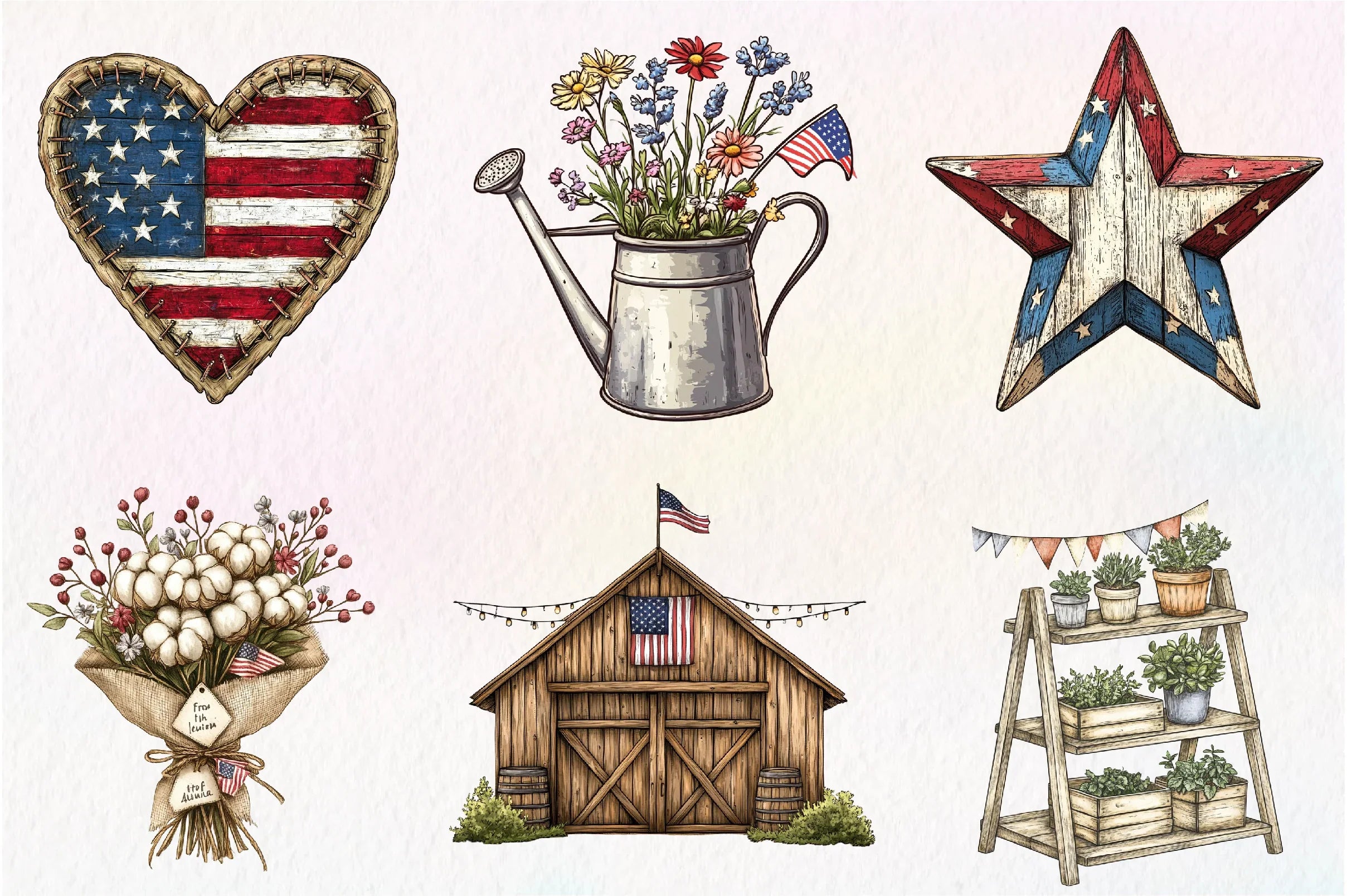 Rustic 4th Of July Clipart Bundle - CraftNest - Digital Crafting and Art