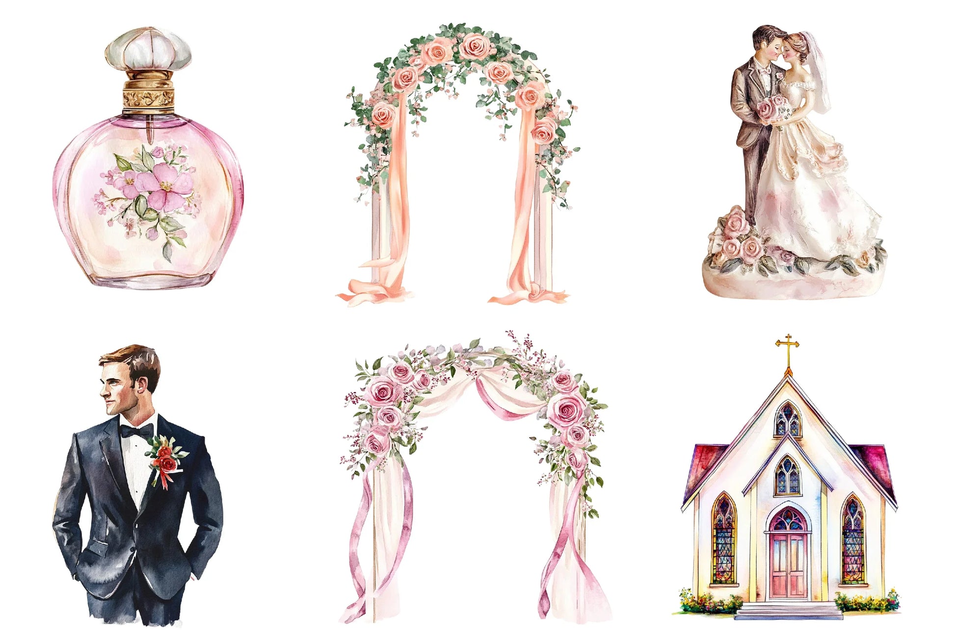 Retro Wedding Day Clipart Bundle - CraftNest - Digital Crafting and Art