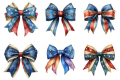 Patriotic Bows Clipart - CraftNest - Digital Crafting and Art
