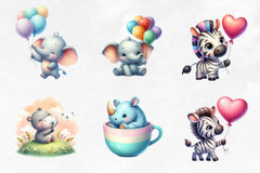 Safari Animals Nursery Decor Clipart Bundle - CraftNest - Digital Crafting and Art