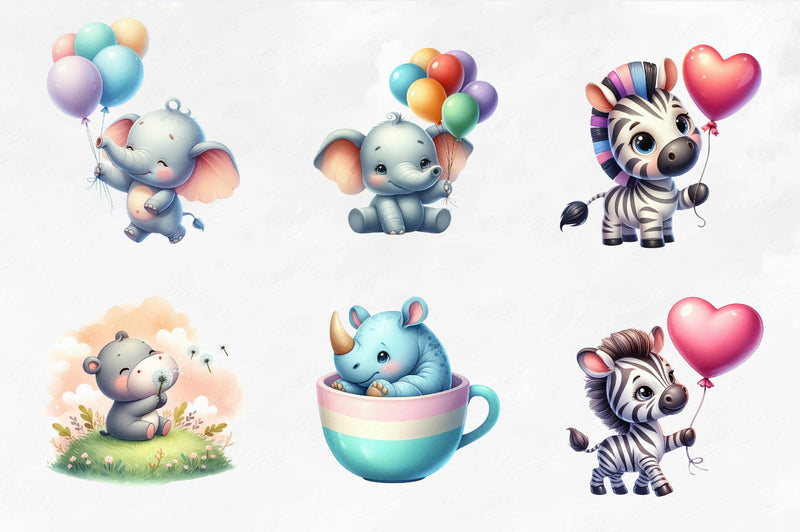 Safari Animals Nursery Decor Clipart Bundle - CraftNest - Digital Crafting and Art