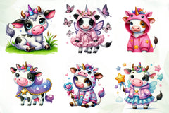 Unicorn Cute Cow Clipart Bundle - CraftNest - Digital Crafting and Art