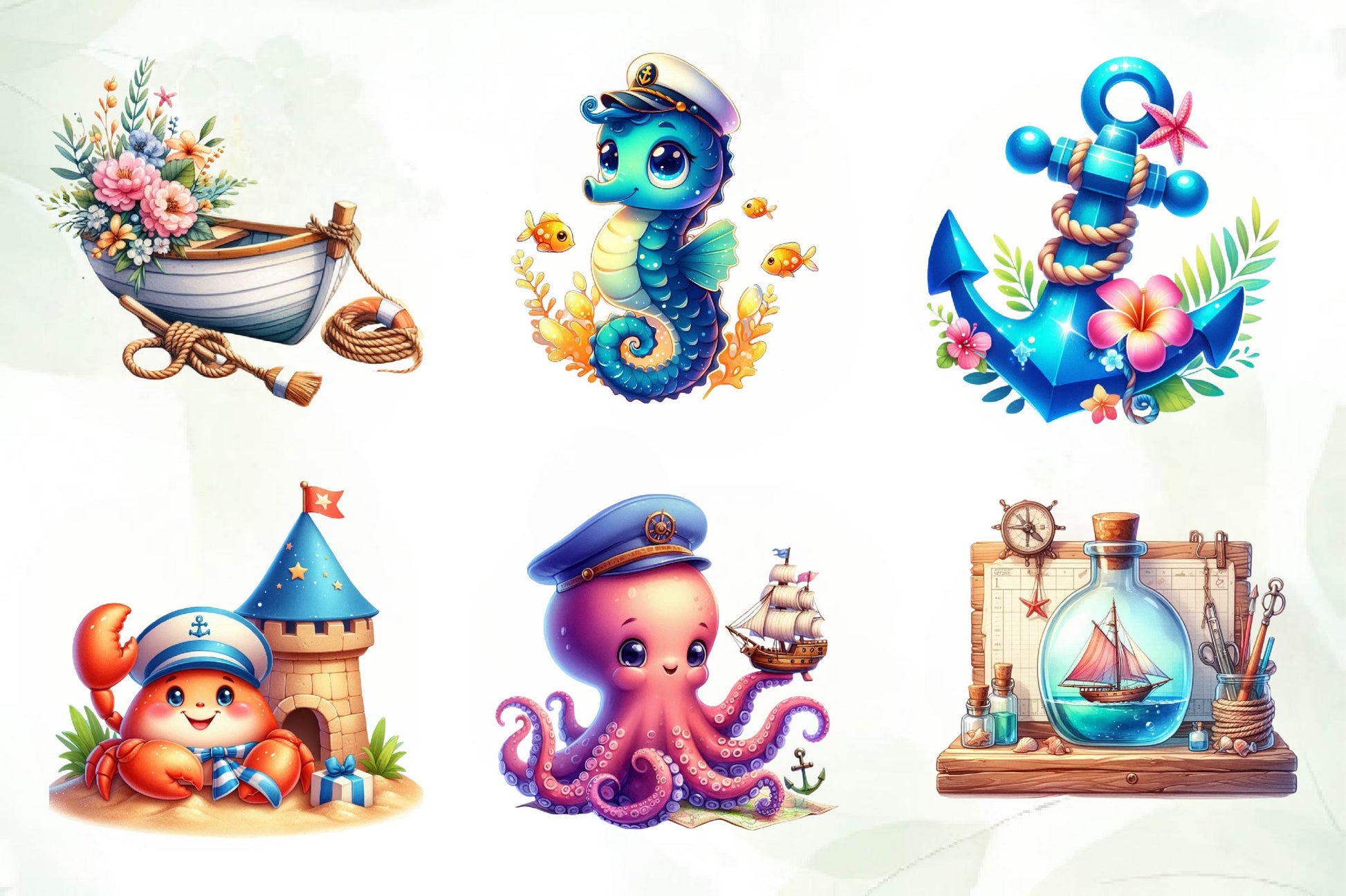 Summer Nautical Collection Clipart Bundle - CraftNest - Digital Crafting and Art