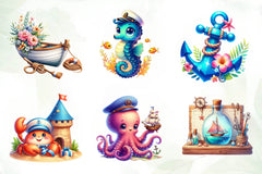 Summer Nautical Collection Clipart Bundle - CraftNest - Digital Crafting and Art