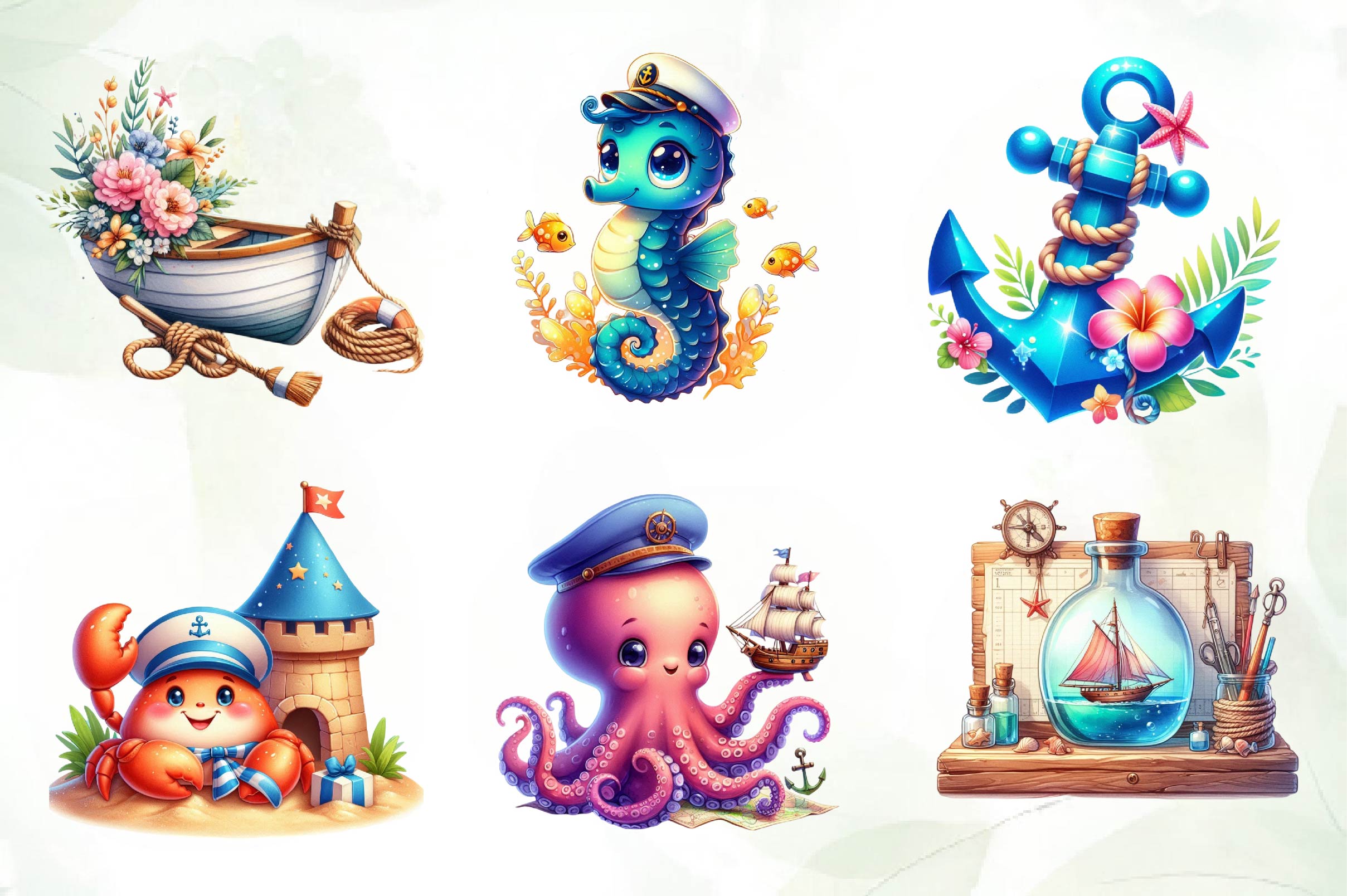 Summer Nautical Collection Clipart Bundle - CraftNest - Digital Crafting and Art