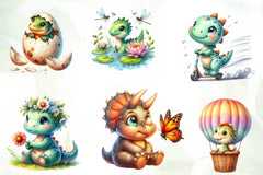 Cute Dinosaur Clipart Bundle - CraftNest - Digital Crafting and Art