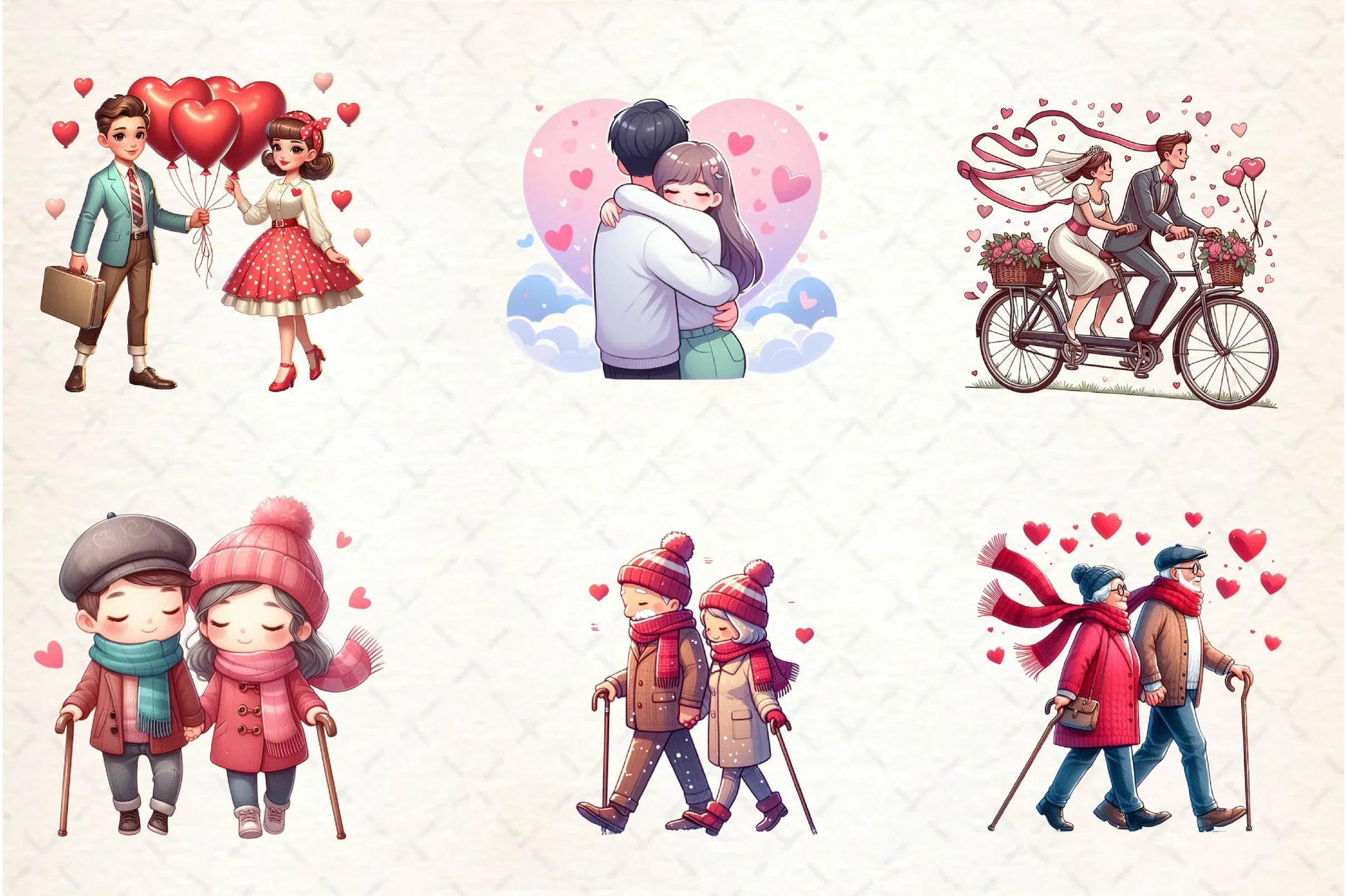 Old Couple Valentine's Day Clipart Bundle - CraftNest - Digital Crafting and Art