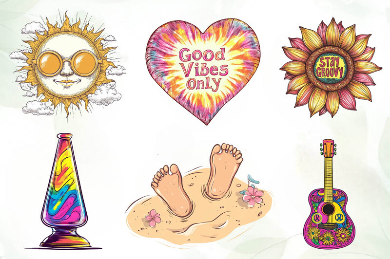 Hippie Summer Clipart Bundle - CraftNest - Digital Crafting and Art