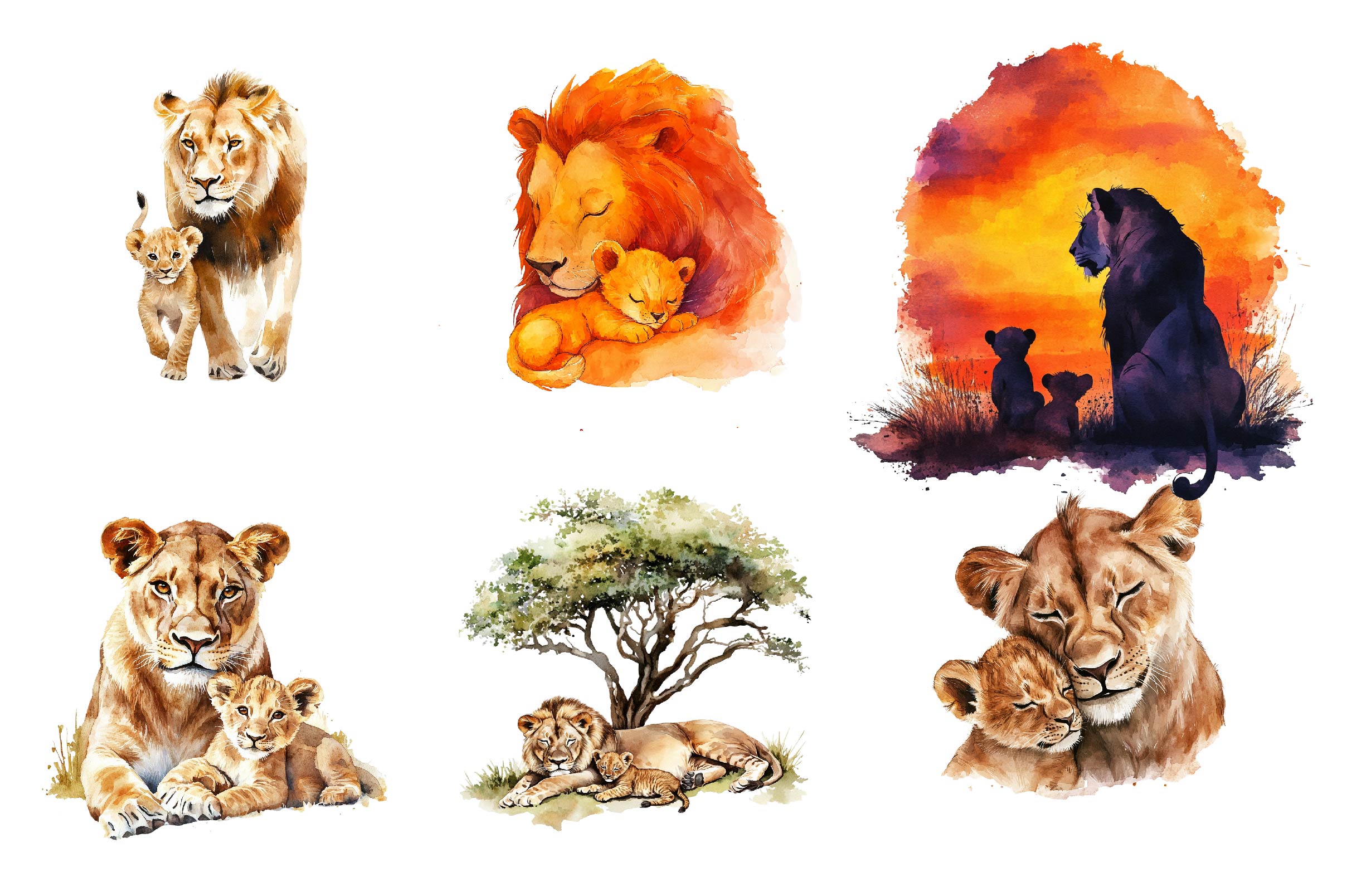 Lioness & Cub Clipart Bundle - CraftNest - Digital Crafting and Art