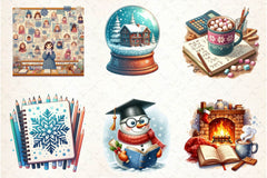 Cozy Winter Educational Clipart Bundle - CraftNest - Digital Crafting and Art
