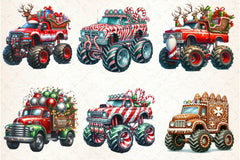 Christmas Monster Truck Clipart Bundle - CraftNest - Digital Crafting and Art