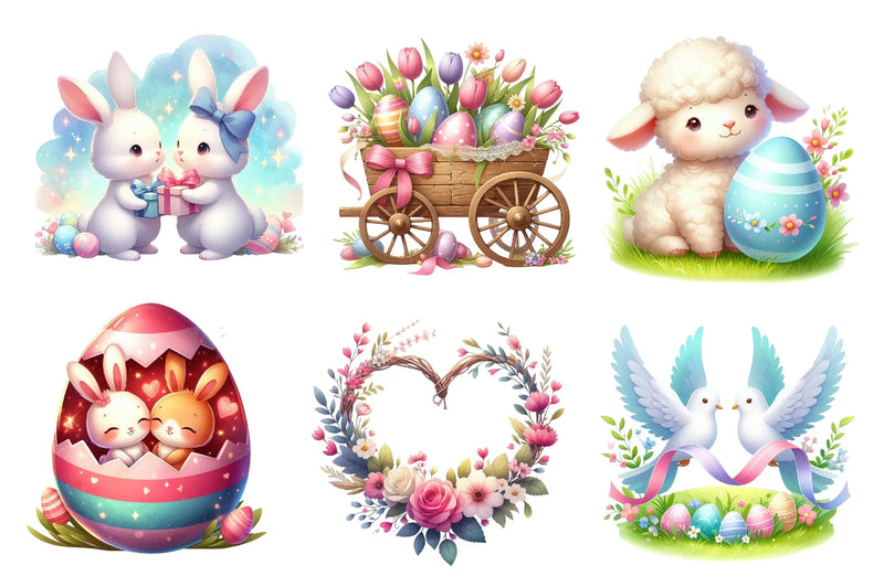 Romantic Easter Clipart Bundle - CraftNest - Digital Crafting and Art