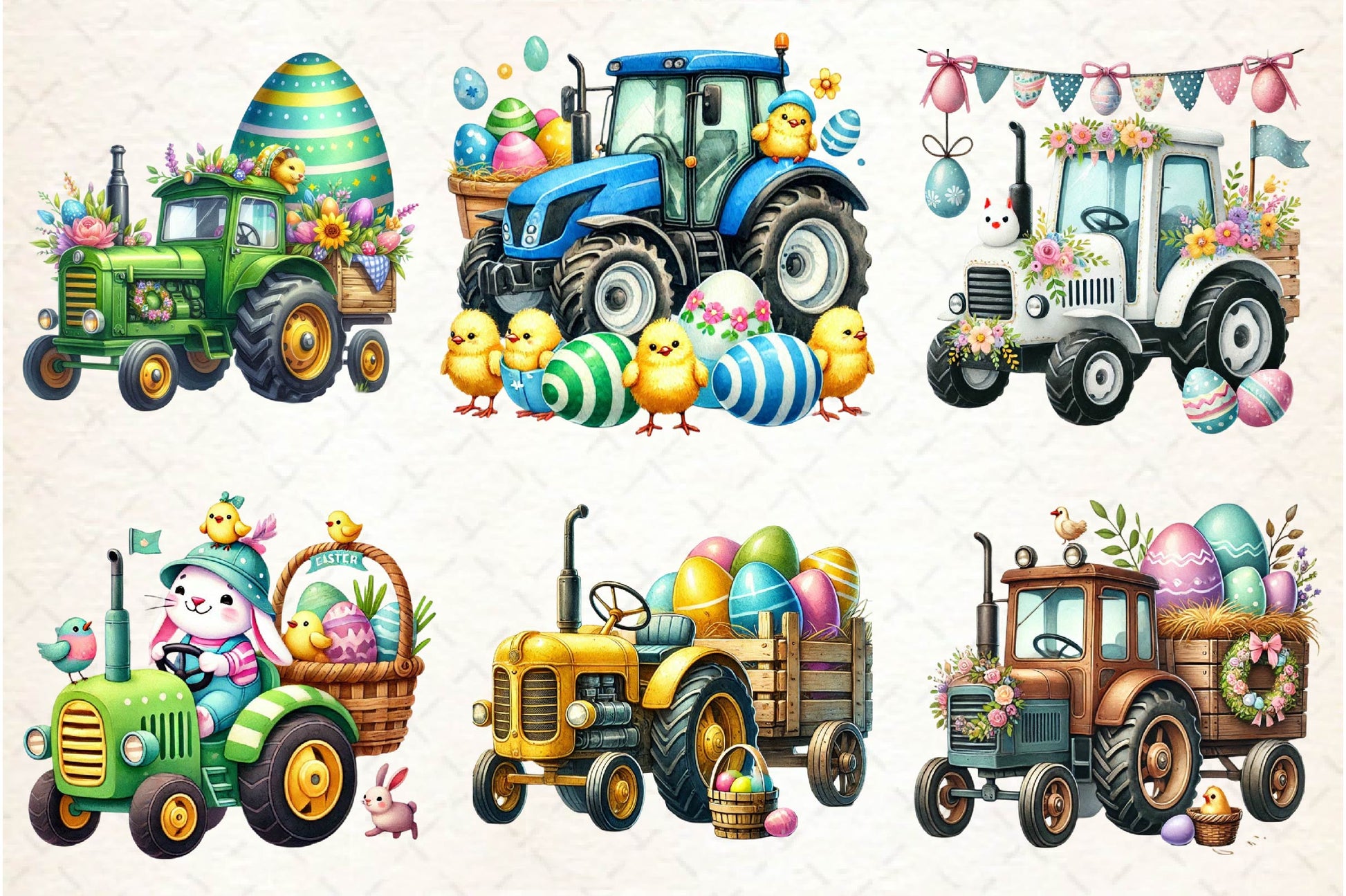 Easter Farm Tractor Clipart Bundle - CraftNest - Digital Crafting and Art