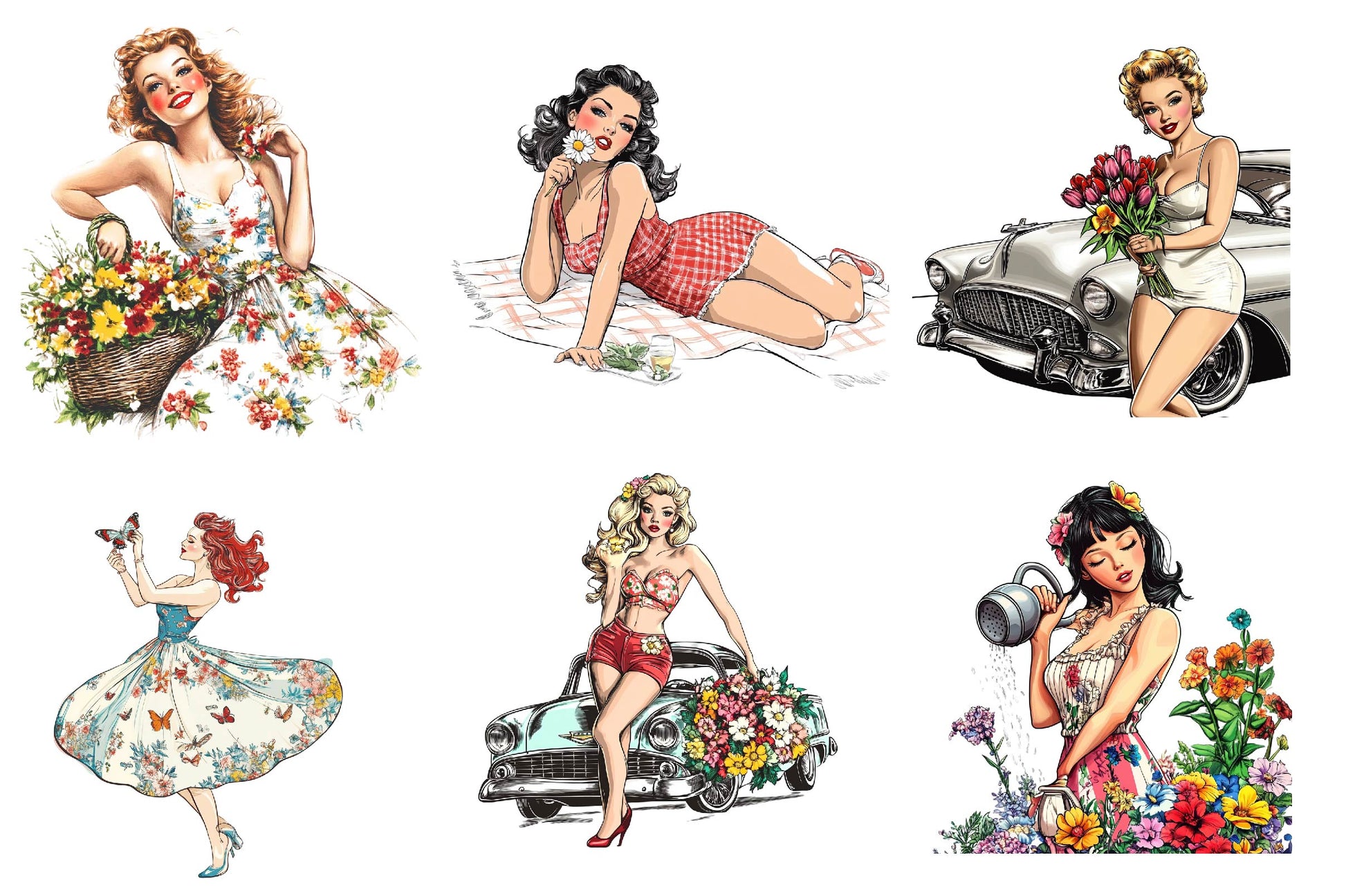 Spring Pop Art Girl Clipart Bundle - CraftNest - Digital Crafting and Art