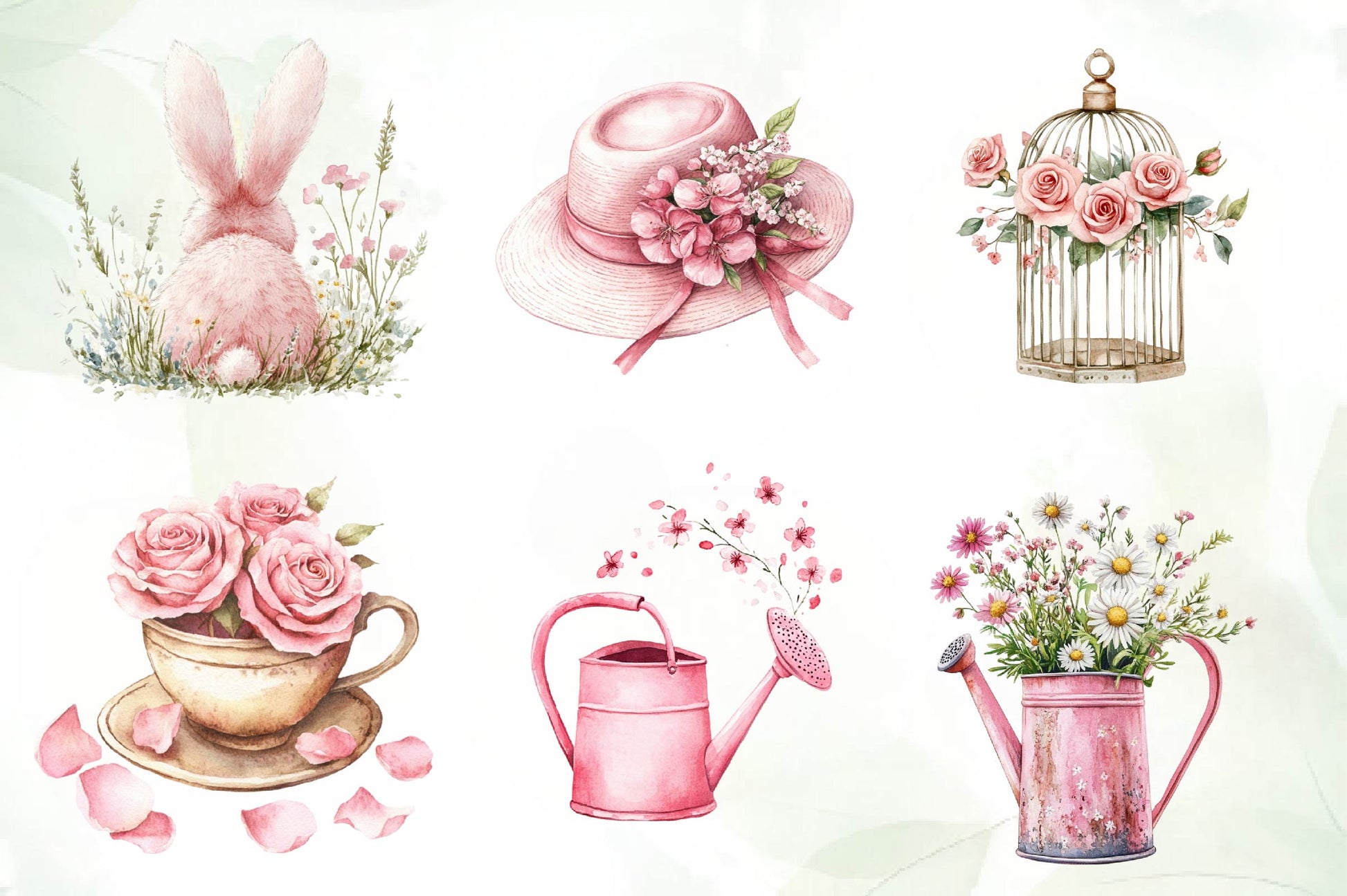 Pink Spring Clipart Bundle - CraftNest - Digital Crafting and Art