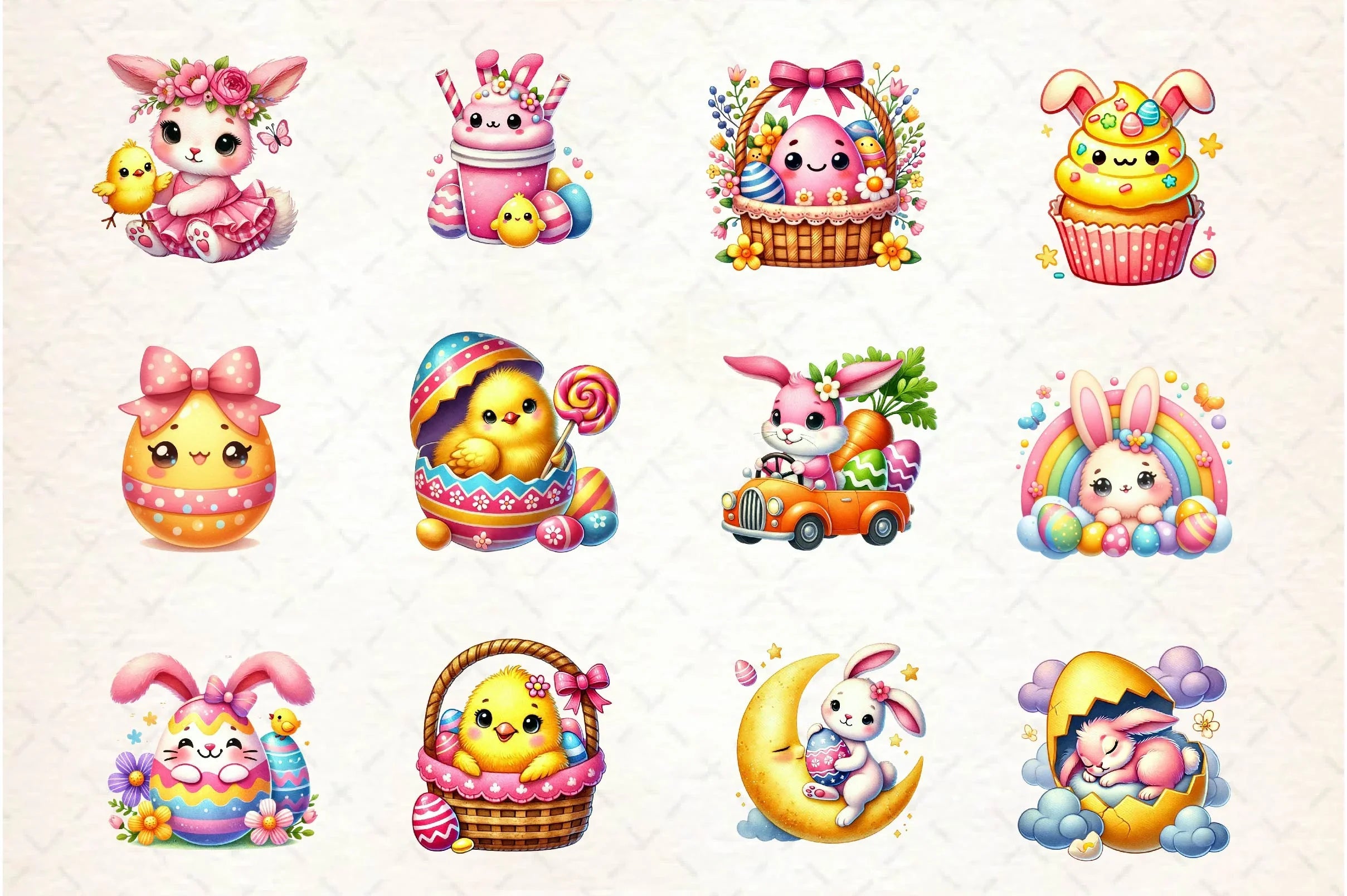 Kawaii Easter Day Clipart Bundle - CraftNest - Digital Crafting and Art