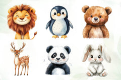 Minimalist Cartoon Animals Clipart Bundle - CraftNest - Digital Crafting and Art