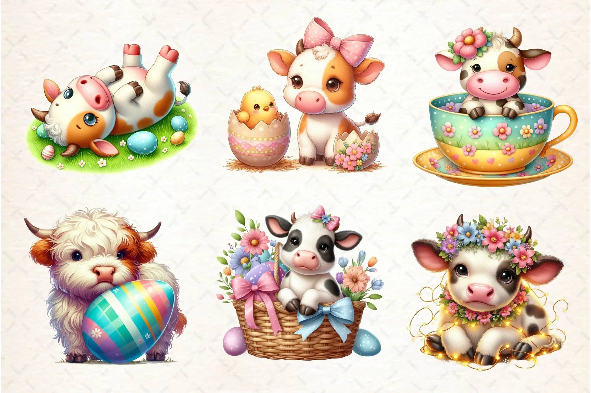 Easter Cow Clipart Bundle - CraftNest - Digital Crafting and Art