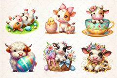 Easter Cow Clipart Bundle - CraftNest - Digital Crafting and Art