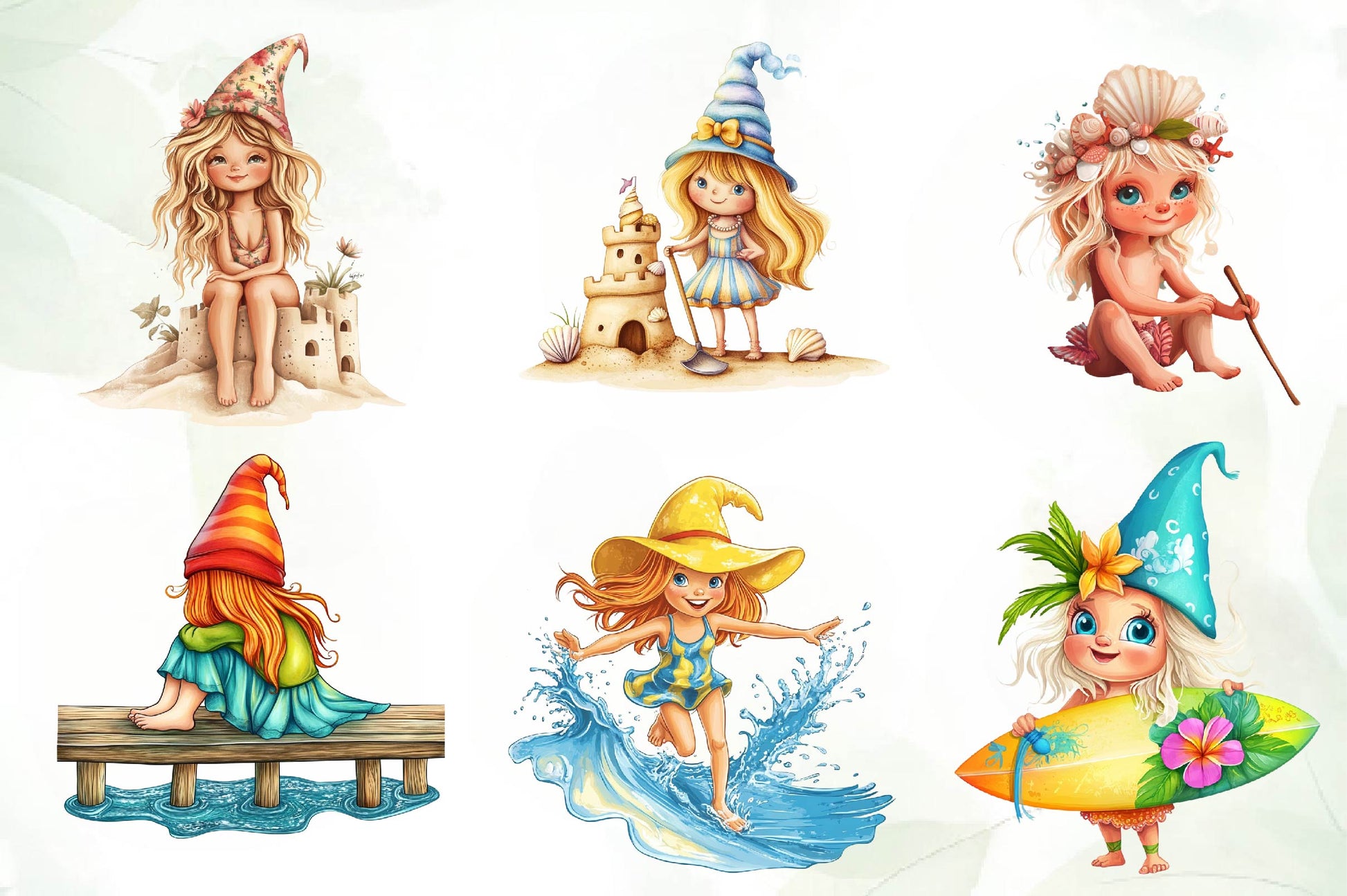 Beach Girl Gnomes Clipart Bundle - CraftNest - Digital Crafting and Art
