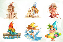 Beach Girl Gnomes Clipart Bundle - CraftNest - Digital Crafting and Art