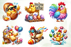 Funny Easter Chicken Clipart Bundle - CraftNest - Digital Crafting and Art