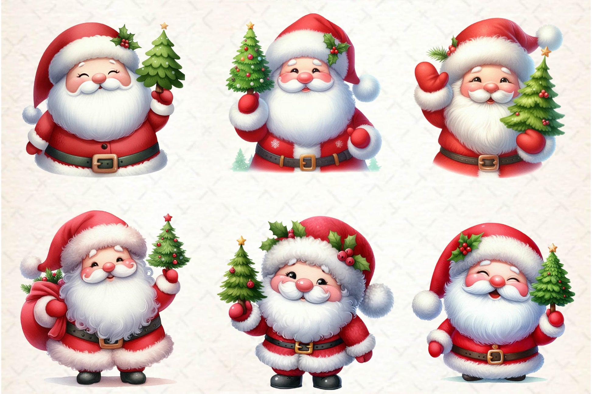 Kawaii Santa Claus Christmas Clipart Bundle - CraftNest - Digital Crafting and Art