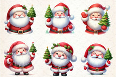 Kawaii Santa Claus Christmas Clipart Bundle - CraftNest - Digital Crafting and Art