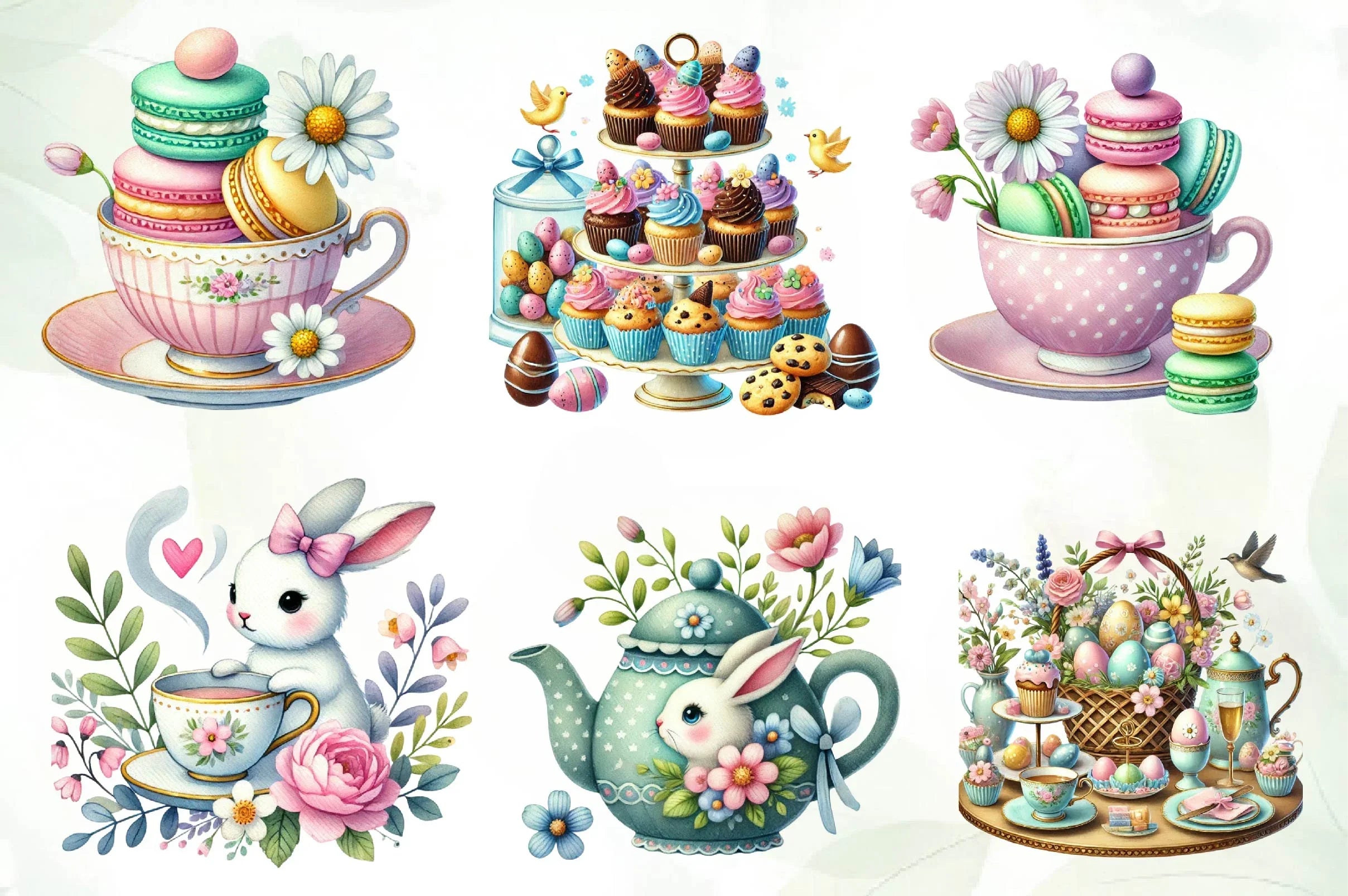 Easter Day Tea Party Clipart Bundle - CraftNest - Digital Crafting and Art