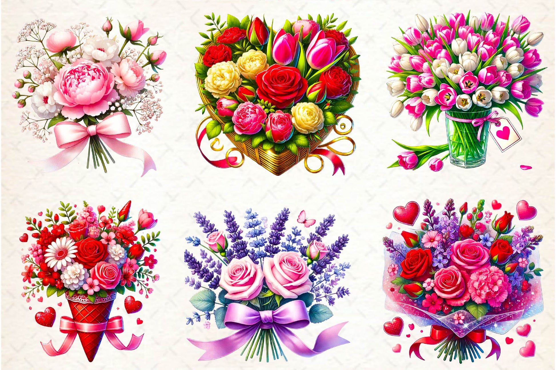 Rose Bouquets Clipart Bundle - CraftNest - Digital Crafting and Art