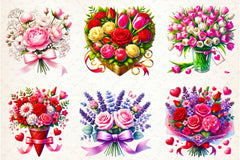 Rose Bouquets Clipart Bundle - CraftNest - Digital Crafting and Art