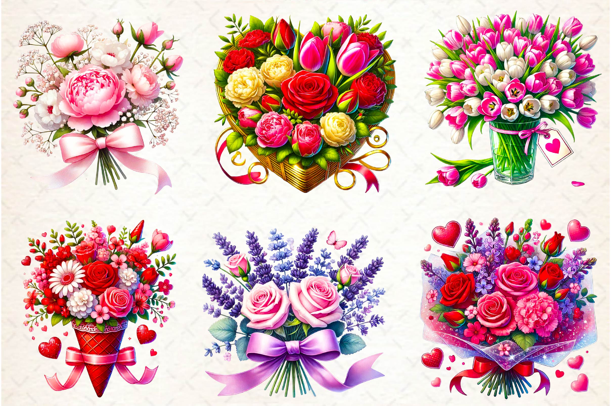 Rose Bouquets Clipart Bundle - CraftNest - Digital Crafting and Art