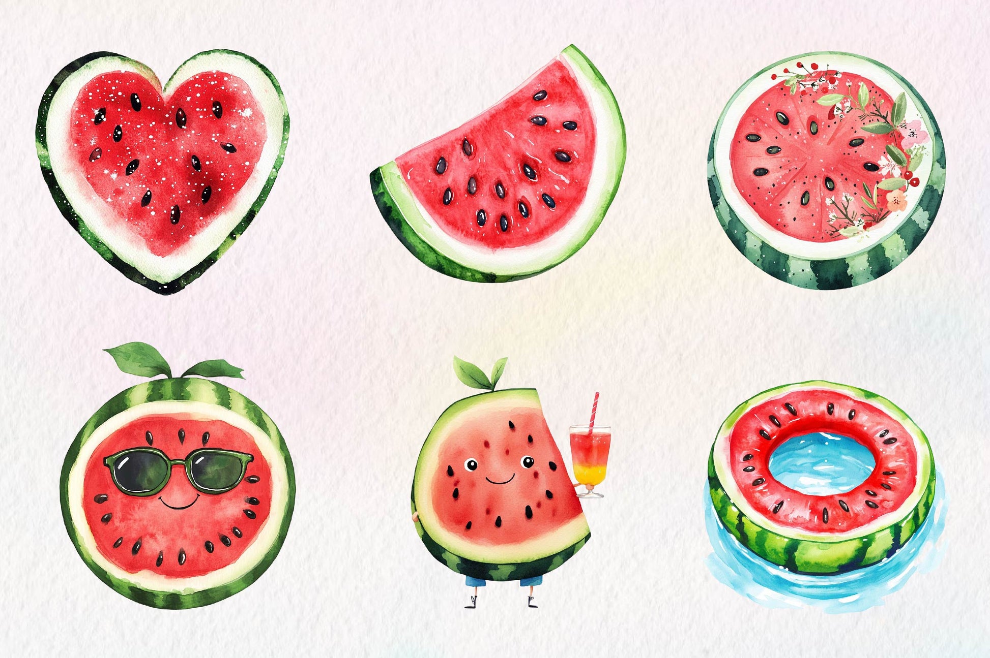 Summer Watermelon Clipart Bundle 1 - CraftNest - Digital Crafting and Art