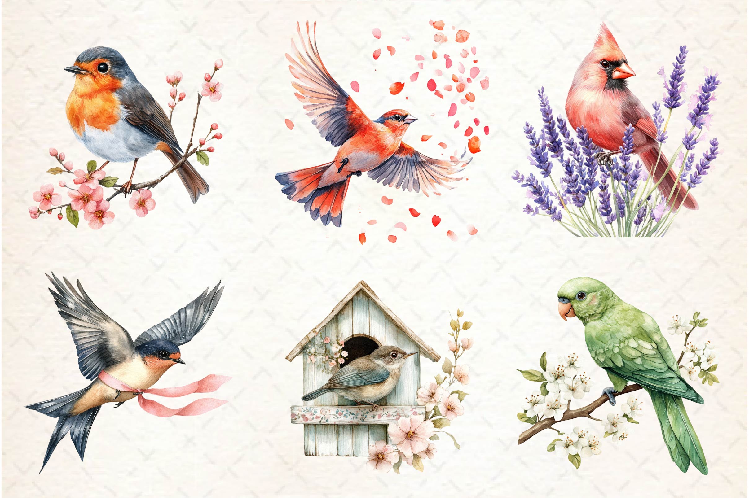 Spring Birds Clipart Bundle 1 - CraftNest - Digital Crafting and Art