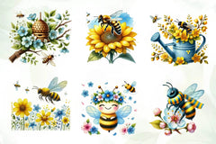 Spring Bees Clipart Bundle 1 - CraftNest - Digital Crafting and Art