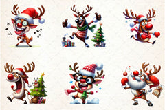 Funny Christmas Deer Clipart Bundle - CraftNest - Digital Crafting and Art