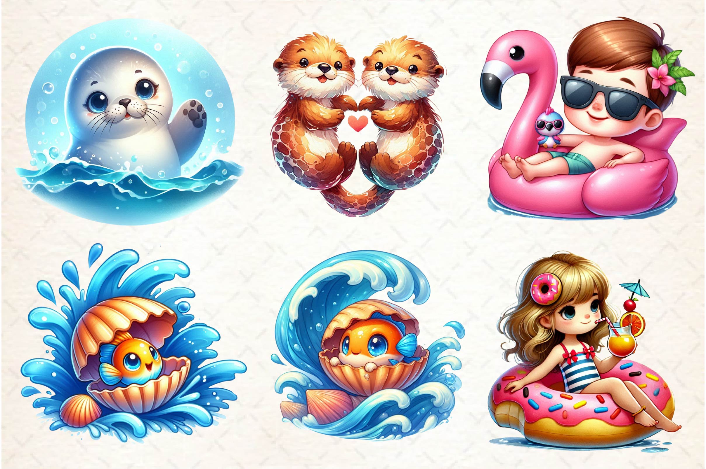 Summer Swimming Clipart Bundle - CraftNest - Digital Crafting and Art