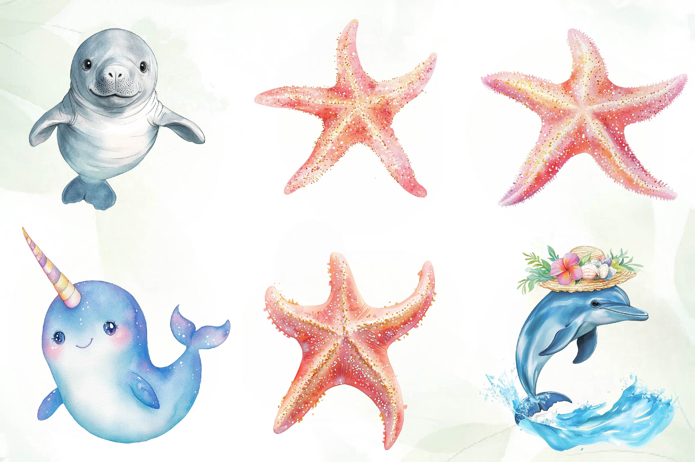 Adorable Sea Creatures Summer Clipart Bundle - CraftNest - Digital Crafting and Art