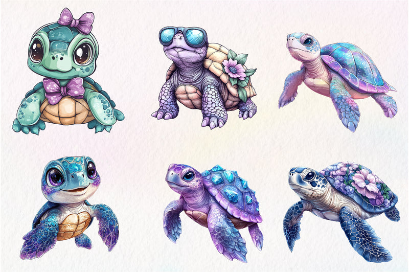 Beautiful Sea Turtles Clipart Bundle - CraftNest - Digital Crafting and Art
