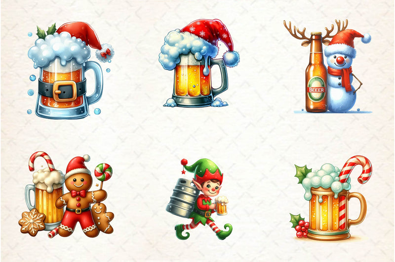 Christmas Beers Clipart Bundle - CraftNest - Digital Crafting and Art