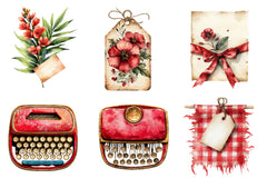 Red Vintage Fall Ephemera Clipart Bundle - CraftNest - Digital Crafting and Art