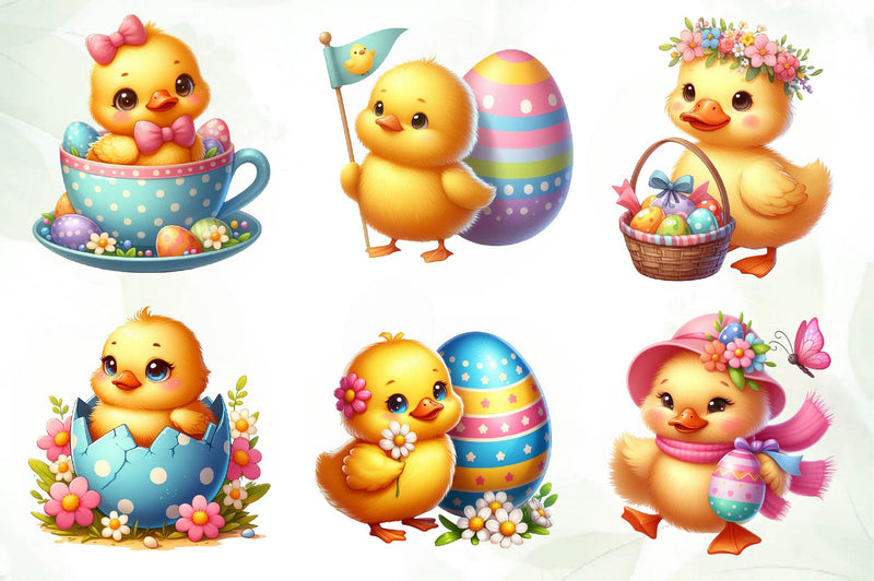 Easter Cute Duck Duck Clipart Bundle - CraftNest - Digital Crafting and Art