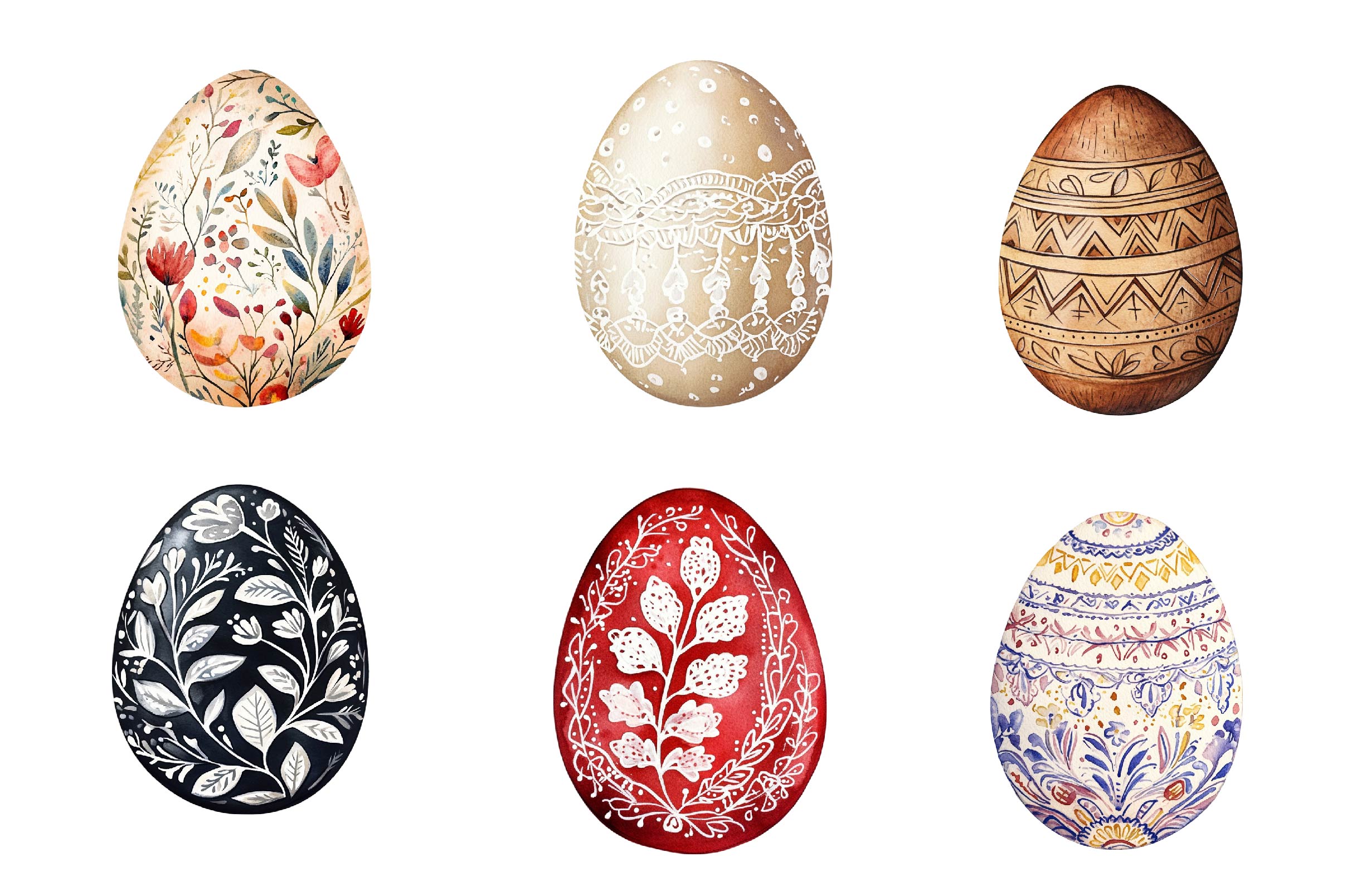 Traditional Easter Egg Folk Clipart Bundle - CraftNest - Digital Crafting and Art