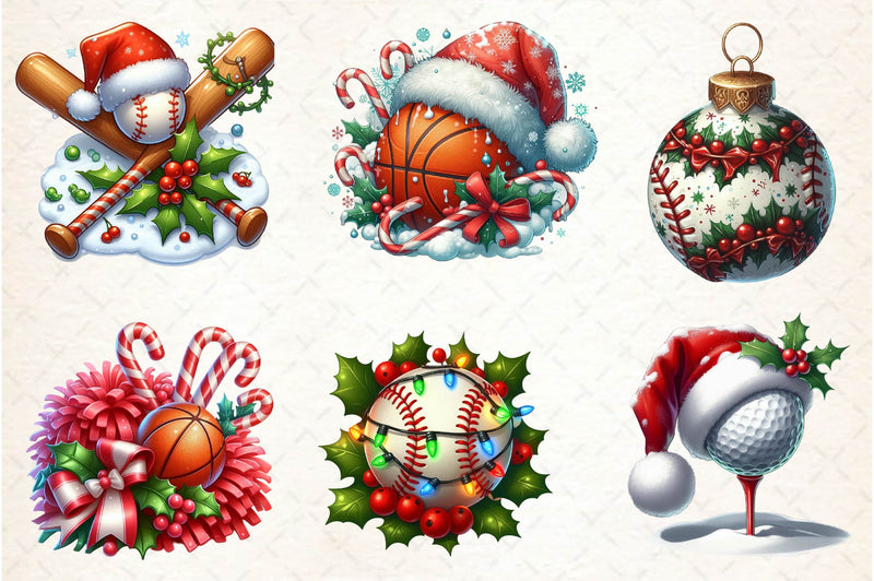 Christmas Sport Balls Clipart Bundle - CraftNest - Digital Crafting and Art