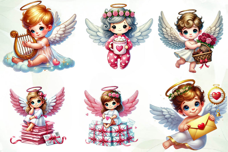 Valentines Angel Clipart Bundle - CraftNest - Digital Crafting and Art