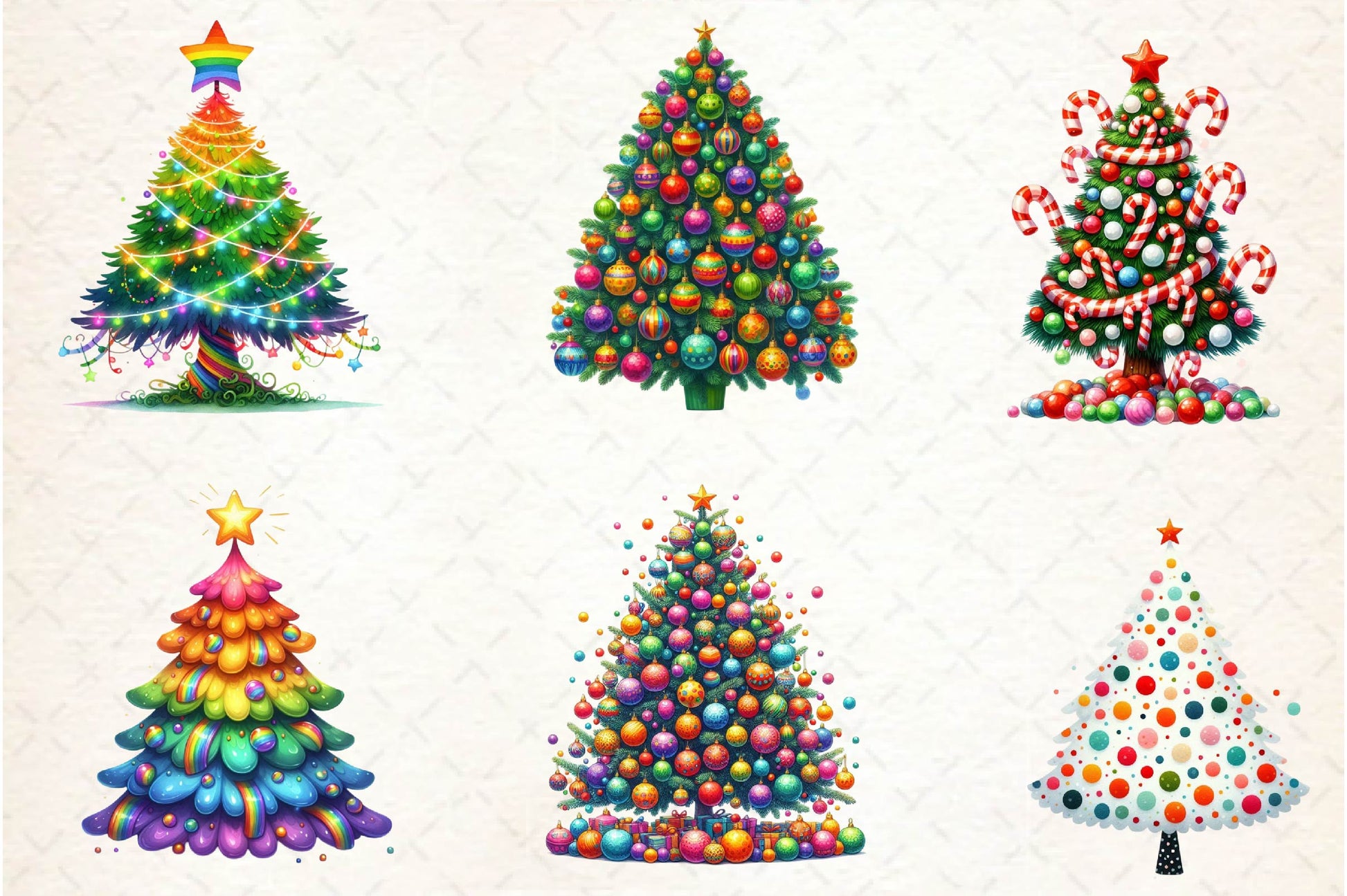 Festive Christmas Tree Clipart Bundle - CraftNest - Digital Crafting and Art