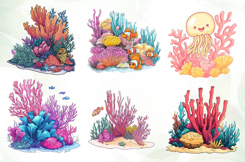 Coral Reef Clipart Bundle - CraftNest - Digital Crafting and Art